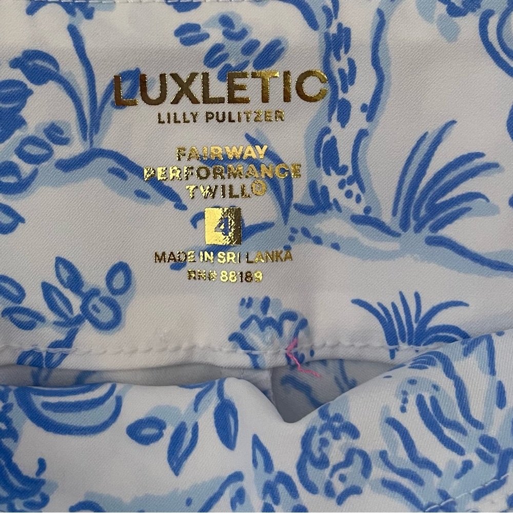 Lilly Pulitzer Luxletic Corso Pants Resort White Tall Tales Golf Athleisure Sz 4 - Picture 11 of 16